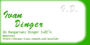 ivan dinger business card